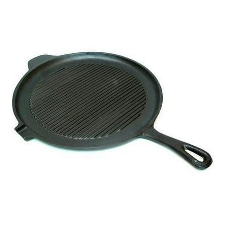 Cast Iron Round Grill Pan - 0166-10148 Old Mountain Cast Iron Preseasoned Round Griddle Grill Pan