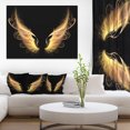thumbnail image 1 of Golden Angel Wings on Black - Oversized Abstract Canvas Art, 1 of 3