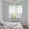 thumbnail image 5 of Weeping Teal Botanical Kitchen Curtains Small Short 39 Inch Length, Spring Eucalyptus Leaves Grommet Top Bedroom Living Room Curtains, Light Filtering Cafe Curtain Drapes 2 Panels Set 55''x39'', 5 of 9