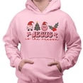 thumbnail image 2 of Smiley Jesus Is the Reason Christmas Hoodie Sweatshirt Unisex Small Pink, 2 of 5