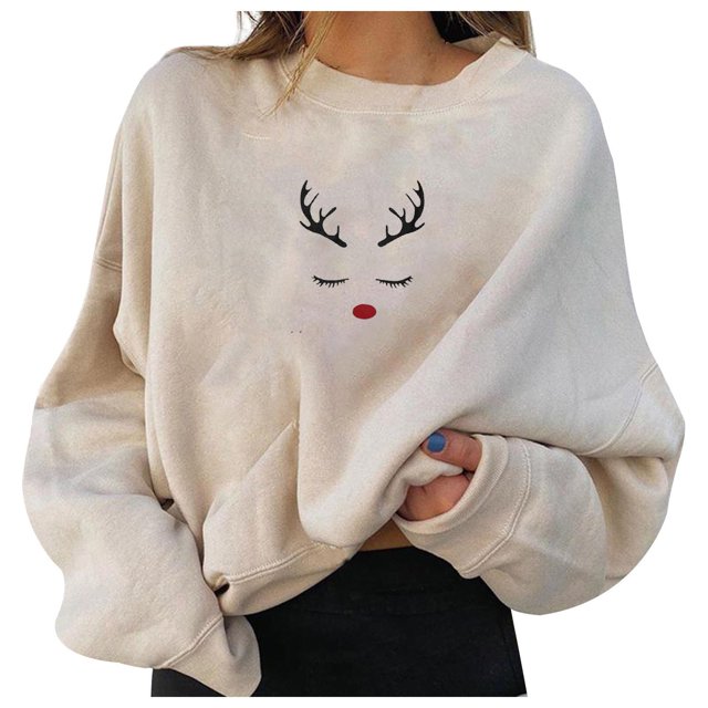 WZXFASHION Chandail de Noël Laid pour Femmes à Manches Longues Imprimé, Décontracté, Confortable, Brodé, à Fermeture Éclair