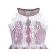 thumbnail image 4 of Girls Dress Brick Red Halter Princess Lace Pleated Wedding Pageant 10 Years, 4 of 7