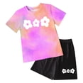thumbnail image 4 of OYXSER Toddler Baby Girls Clothes 1T 2T 3T 4T 5T T-Shirt Tee Tops + Shorts Short Sleeves Cute Outfits Set 2 Pieces Shorts Set, Purple 5-6T, 4 of 4