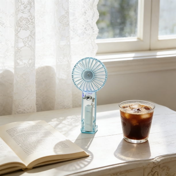Mini ventilador de mano recargable por USB con 3 velocidades, ventilador pequeño portátil para uso en interiores y exteriores, ligero y con opciones de color.