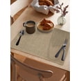 thumbnail image 3 of Placemats Set of 4, Brown Farmhouse Woven Placemat, Linen Place Mats for Kitchen/Dining Tables, Vintage Country Monochrome Textured Washable Table Mats for Party, 3 of 8