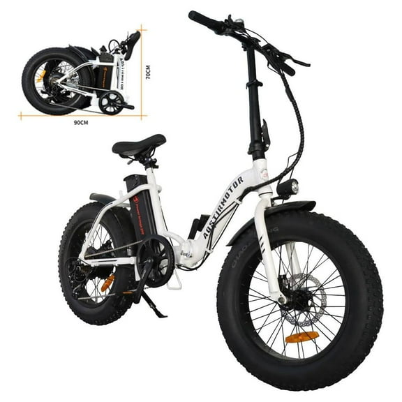 Aostirmotor Folding Electric Bike 20 inch Fat Tire Electric Bicycle with 500W Motor 36V 13AH Removable Lithium Battery,ebikes for Adults UL2849