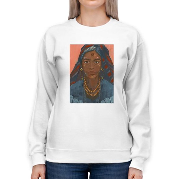 Wodaabe Woman Sweatshirt Women -Jacob Green Designs, Female 5X-Large