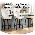 thumbnail image 6 of ClinQ Counter Height Swivel Bar Stools Set of 2, PU Leather Upholstered 360° Rotating Chairs with Walnut Legs and Metal Footrest, Beige, 6 of 6