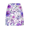 thumbnail image 5 of LEBONYARD Clearance Womens Clothing,Women's Seam-Free Yoga Skort,Women's Summer Flower Print Pleated Tennis Skirts Stretchy Yoga Fake Two Piece Shorts Skirt Purple XXL, 5 of 7
