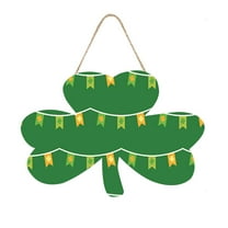 FYHALE St. Patrick's Day Shamrock Door Sign, Shamrocks Welcome Wooden Hanging Sign Lucky Irish Ornament Wood Wreath for Happy St. Patrick's Day Party Front Door Wall Decor
