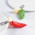 thumbnail image 2 of Minnieouse Anillo de cadena de moda, llavero portátil para puerta de casa con ajo y chile, llavero portátil para colgar en la mochila, colgante Accesorios de disfraces rojo verde, 2 of 6