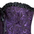 thumbnail image 4 of Corset Top Bustiers for Women Lace Up Ovebust Victorian Corset Plus Size Vintage Corsets Black Purple 4XL, 4 of 6