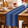 thumbnail image 5 of Navy Blue Ombre Table Runner 90 Inches, Farmhouse Blue Gradient Color Aesthetic Bed Runner Dresser Scarves Tabletop for Indoor Outdoor Parties/Ceremony/Banquet, 13" x 90", 5 of 9