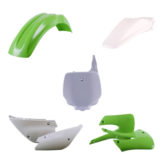 Polisport Full Plastic Kit for Kawasaki KX 85/100/112 (2001-13) OEM Quality Restyling Kit with Superior Fit, Flexibility, and Durability (Green/White)