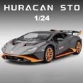 thumbnail image 2 of 1:24 Lamborghinis Huracan STO Alloy Sports Car Model Diecast Sound Light Mini Car Toys Lifting Tail Children Gifts Car Model, 2 of 9
