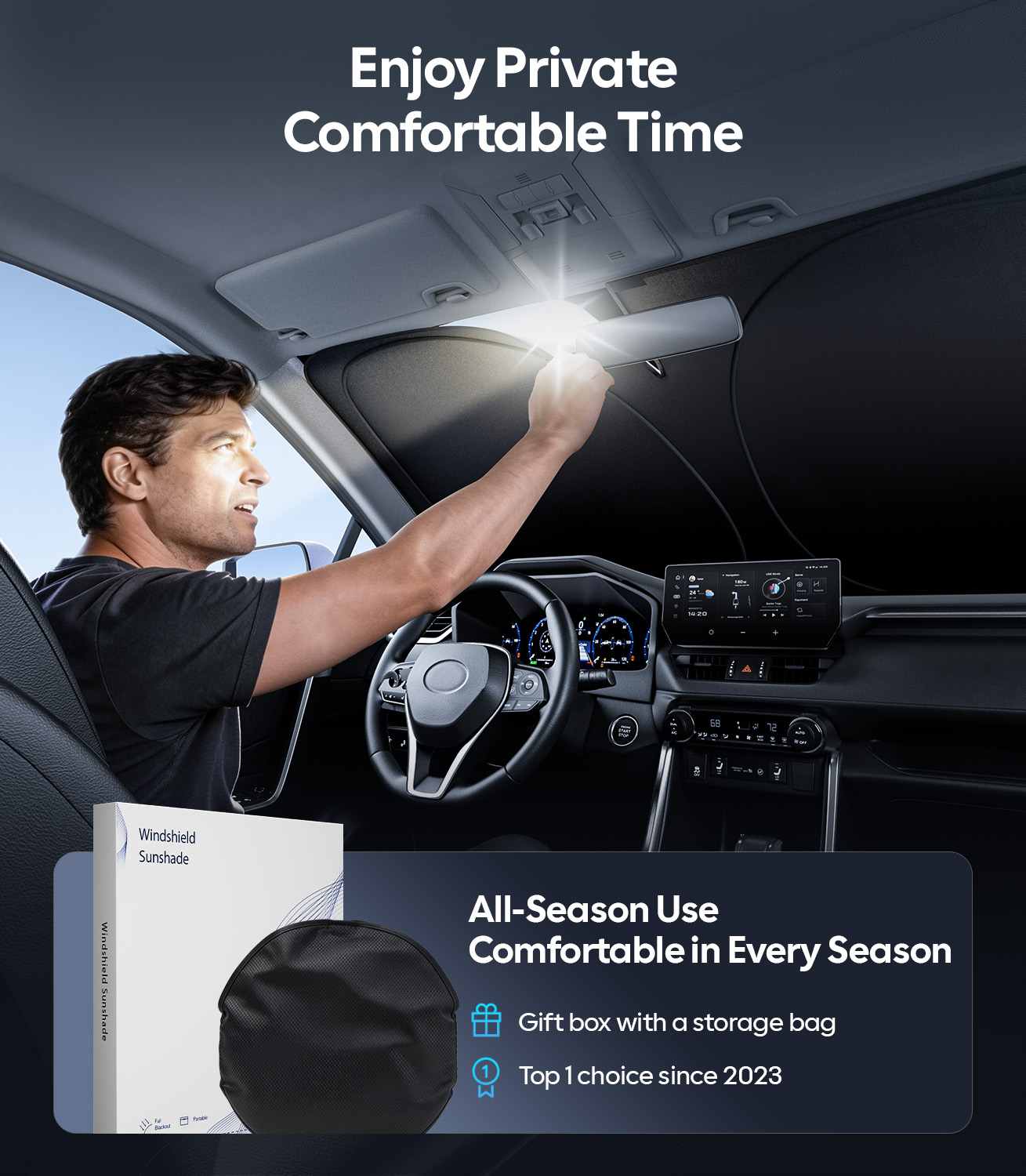 Witem Windshield Sun Shade for Honda Pilot 2016-2026 photo 6