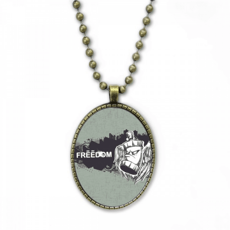 Hip-Hop Freedom Holy Grail Necklace Vintage Chain Bead Pendant Jewelry  Collection