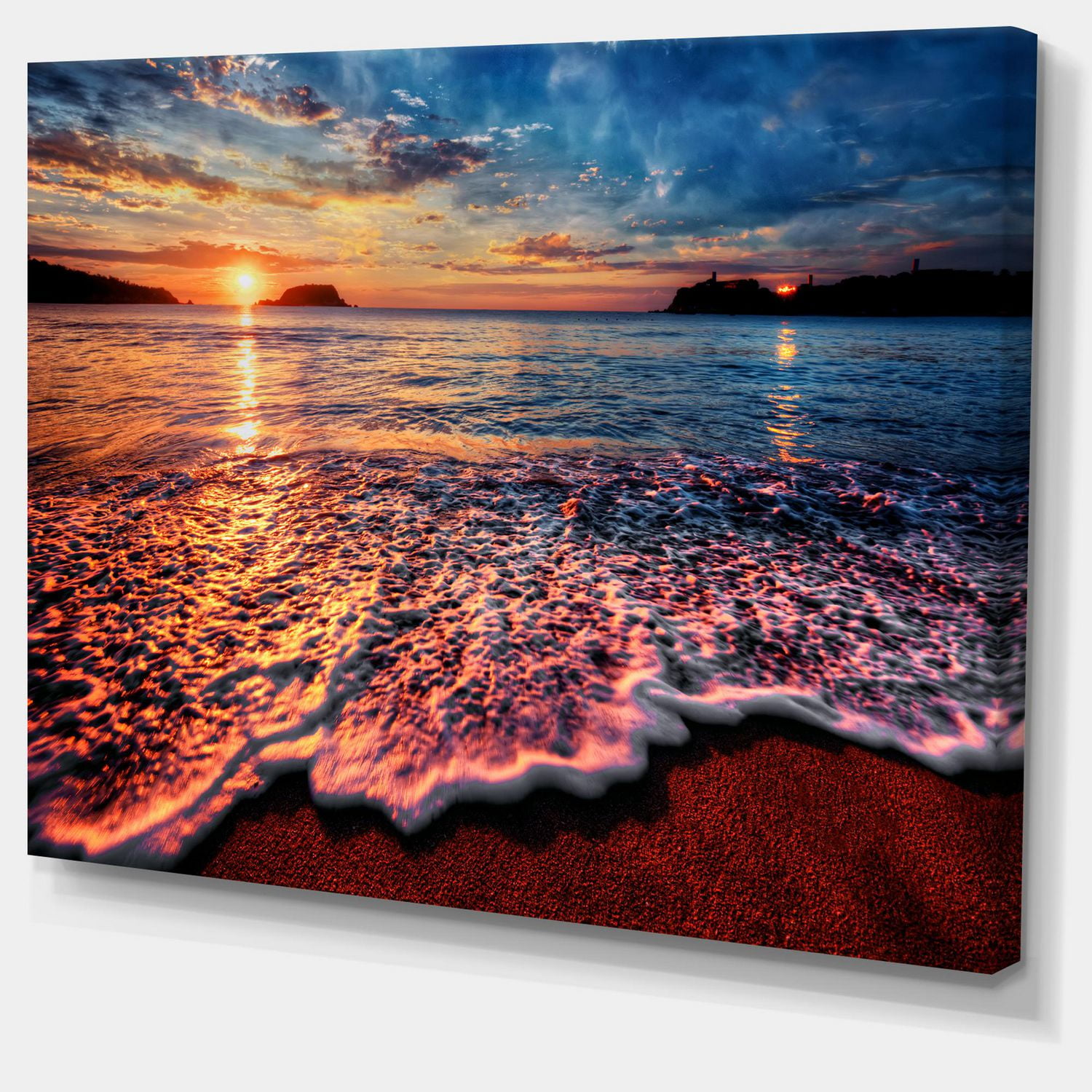 Designart Peaceful Evening Beach View Canvas Wall Art