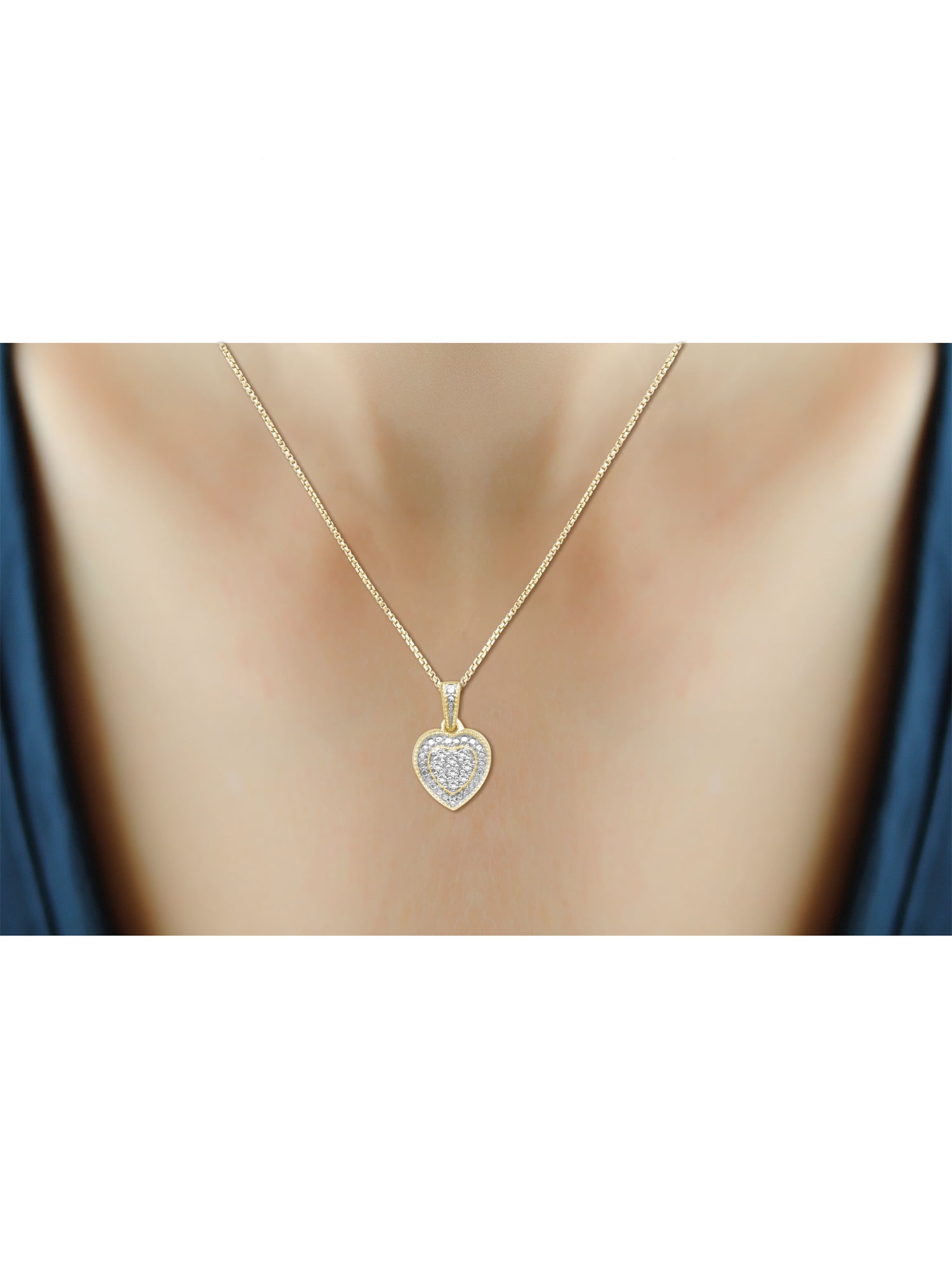 JewelersClub 1/3 Carat T.W. White Diamond 14k Gold Over Silver 3 Piece Heart Jewelry Set