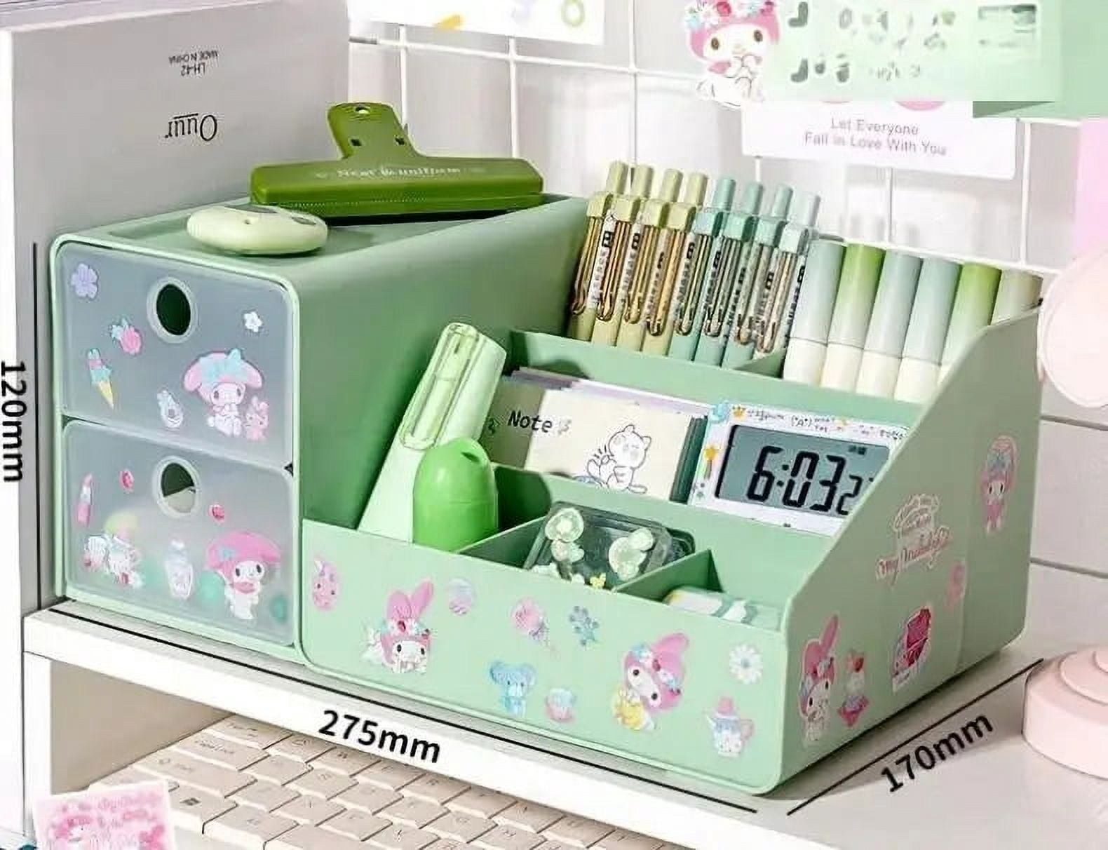 Kawaii Sanrio Kuromi My Melody Pen Holder Storage Box Cartoon