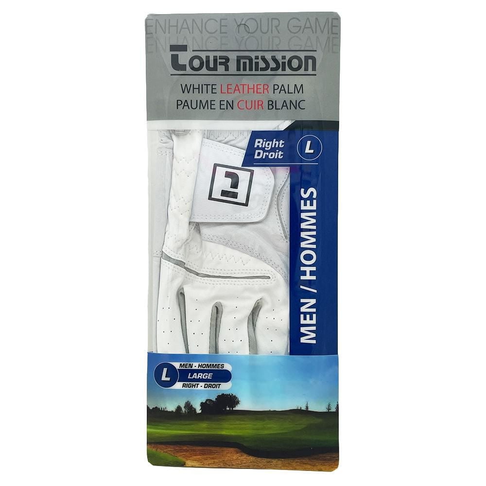 Gant de golf Tour Mission pour Homme, main droite, Grand (1 unité) Gants de golf de cuir Cabretta