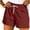 #0297-Wine, variant on Favoffer Women Plus Size Drawstring Shorts Elastic Waist Dual Pocket Bottoms Solid Color Breathable Loose Pants Comfort Casual Shorts for Summer Daily