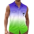 thumbnail image 2 of Noric Men's Sleeveless Hawaiian Shirt Print Button Up Tank Tops Loose Fit Beach Vest for Summer Holiday, 2 of 6