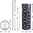 thumbnail image 2 of Halloween Skull 20oz Skinny Tumbler With Handle and Straw, Purple Gothic Skull Stainless Steel Double Walled Vacuum Insulated Cup, Holiday Gifts for Women Men, 2 of 6