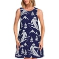 thumbnail image 1 of Fotbe Abstract Skiing Vestido de Verano sin Mangas para Mujer – Vestido Midi Línea A, Estilo Camiseta Floral, Vestido Playero Casual y Fluido, 1 of 7