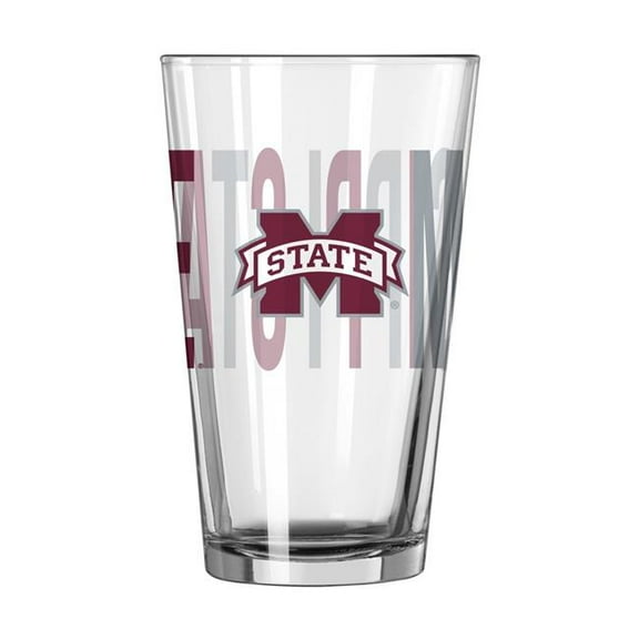 Logo Brands 177-G16P-4 Mississippi State 16 oz Overtime Pint Glass