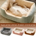 thumbnail image 2 of Square Dog Bed Pets Soft Cats Puppy Sofa Comfy Calming Resistant Slip With, 2 of 8