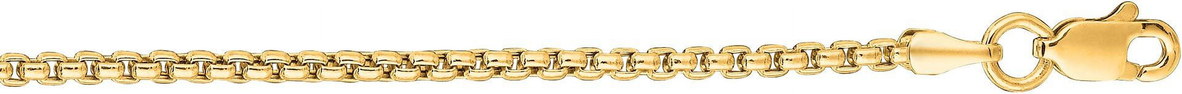 14k Yellow Gold 2mm Lite Round Box Chain Link Necklace