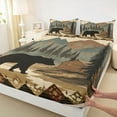 thumbnail image 3 of Castle Fairy Wildlife Bear Full Size Sheets 4-Piece for Kids Teens Adults,Woodland Jungle Animal Breathable Bed Sheets,Vintage Lodge Cabin Lightweight Sheet Sets,Breathable Home Decor, 3 of 7