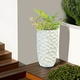 thumbnail image 4 of LuxenHome White MgO Geometric Pattern Round 22" Tall Planter, 4 of 10