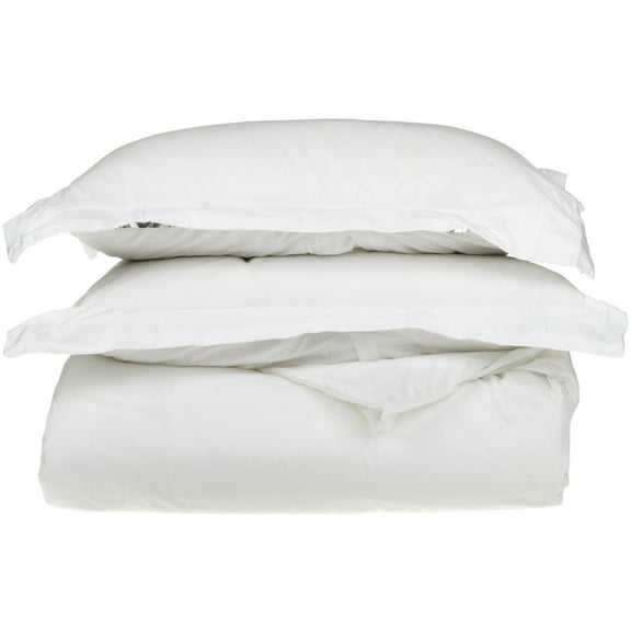 1000-Thread Count 100% Egyptian Cotton Classy Solid Duvet Cover Set White / Full/Queen