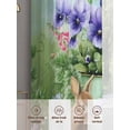 thumbnail image 6 of Spring Easter Sheer Curtains 72 Inch Length 2 Panels for Living Room, Purple Floral Summer Botanical Ombre Voile Kitchen Curtain Set, Luxury Privacy Drapes Window Treatment for Bedroom, 6 of 7