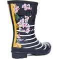 thumbnail image 3 of Joules Women's Molly Welly Mid Height Rain Boot Navy Floral Stripe 6, 3 of 6