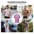 thumbnail image 5 of Sikiie Pink Roses Print Men's Short-sleeved POLO Shirts, Button-down Shirts and T-shirts are Suitable for Vacation, Leisure and Business-4X-Large, 5 of 6