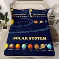 thumbnail image 2 of Outer Space Full Size Bed Sheets Set Solar System Fitted Sheet, Galaxy Starry Sky Planet Print Sheet Set for Teens Space Universe Themed Bedroom Decor Flat Sheet, 2 of 4