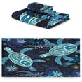 thumbnail image 2 of Coolnut Blue Patterned Sea Turtle 3-Piece Towel Set,Soft Absorbent Quick Dry Bath Towels Sets,1 Bath Towel,1 Hand Towel,1 Washcloth,for Bathing Home Hotel Gym Spa Wash cloth, 2 of 7