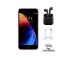 thumbnail image 1 of Remis à Neuf Apple iPhone 8 Plus A1864 (Entièrement Déverrouillé) 64 Go Rouge avec Écouteurs Sans Fil, 1 of 5