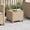 Beige, variant on vidaXL Patio Table Beige 17.7"x17.7"x14.6" Poly Rattan Acacia Wood