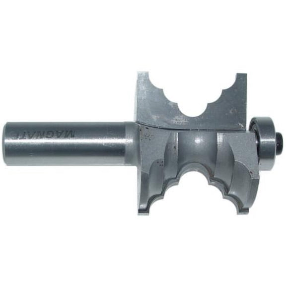 Magnate 1364 Double Round Over Molding Router Bit - 3/16" Radius, 1" Bead Height, 1-1/4" Cutting Length, 1-5/8" Overall Diameter, BR-05 Bearing