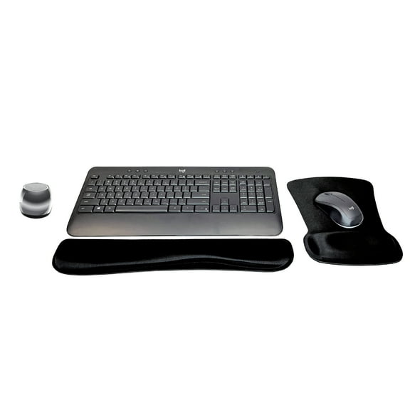 Logitech MK540 Advanced Wireless Keyboard & Mouse Combo Active Lifestyle Travel Home Office Modern Bundle with Micro Mirror Portable Wireless Bluetooth Speaker, Gel Wrist Pad & Gel Mouse Pad