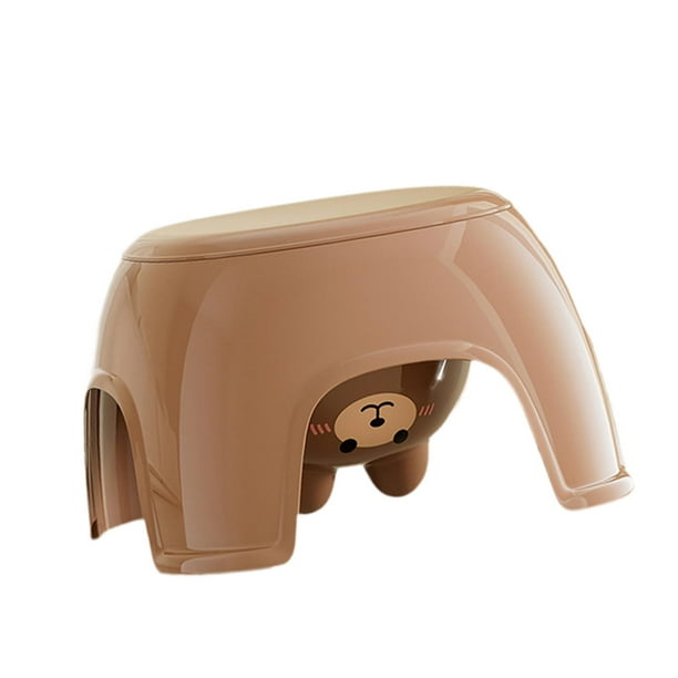 Silla de actividades para niños, taburete pequeño portátil para ducha, sala de estar, mesita de noche marrón