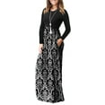 thumbnail image 3 of HAOMEILI Women Long Sleeve Loose Plain Maxi Dresses Casual Long Dresses with Pockets, 3 of 7