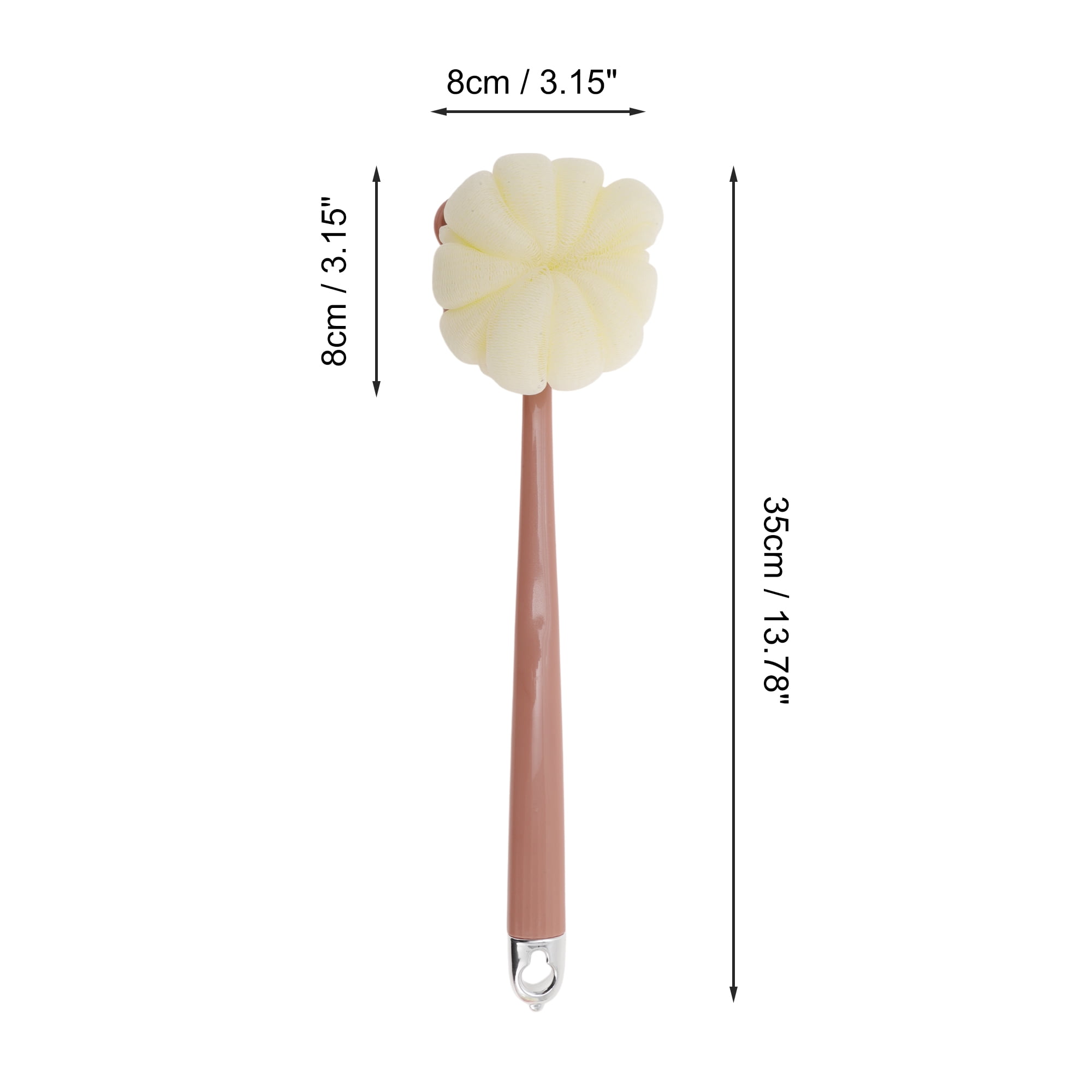 Unique Bargains Cartoon Long Handle Double-sided Bath Brush 1 Pc Beige, Red
