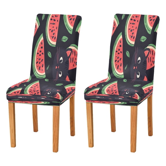 BZSMCE Chairs Slipcovers Dining Chair Covers Watermelon Cat Cute Seamless Creative Pattern