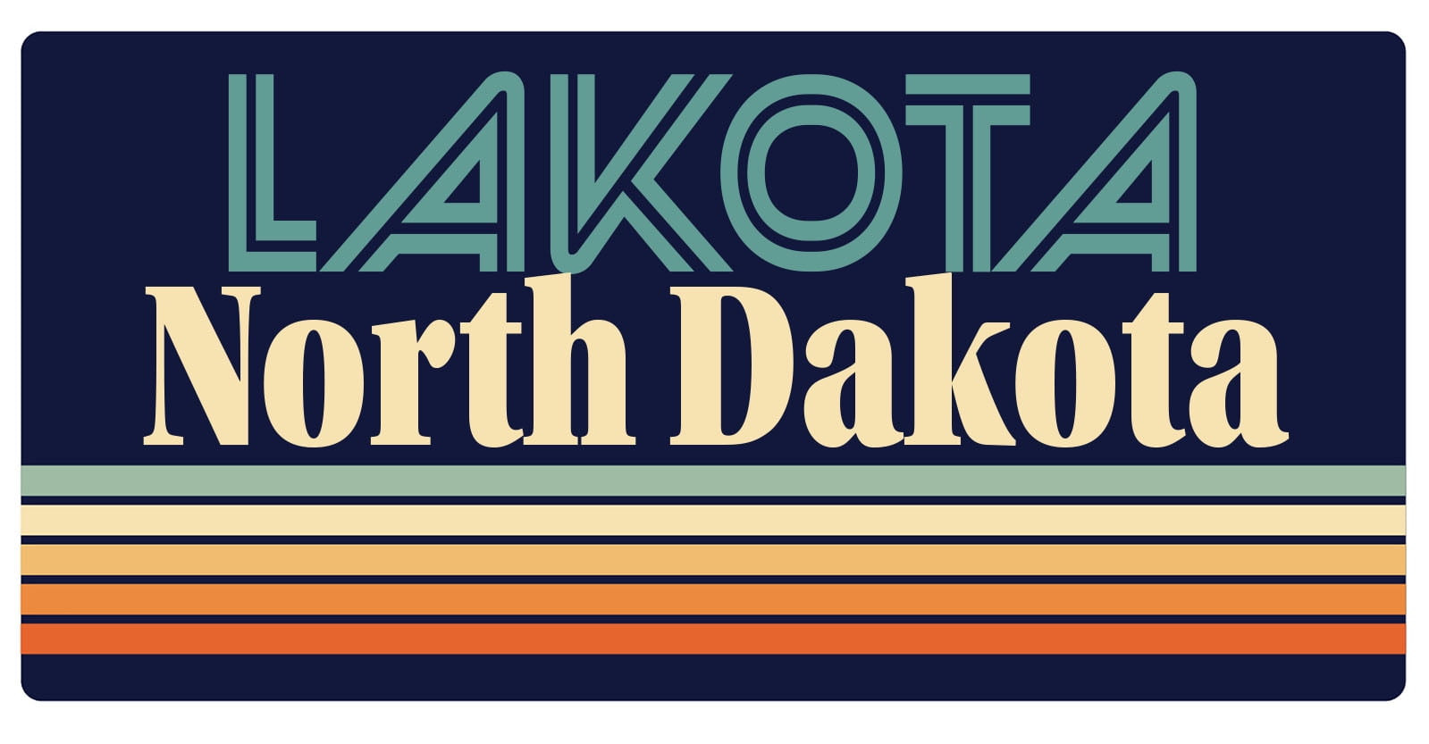 Lakota North Dakota 5 x 2.5Inch Fridge Retro Design