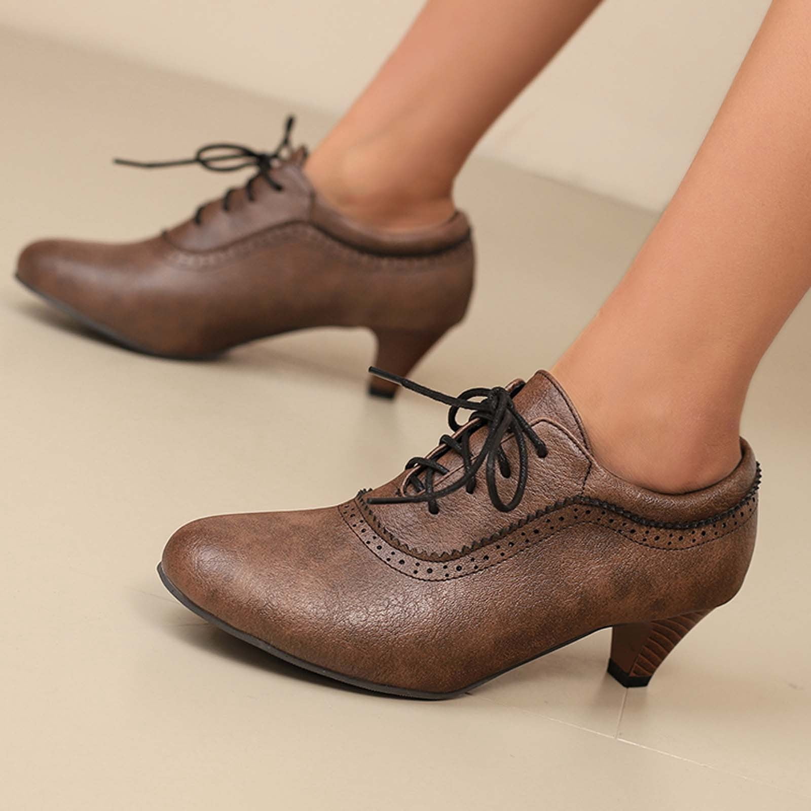 Women's Europe And round Toe Heels for Women Heels Size 9 Open Toe Shoes  for Women Low Heel Lady Shoes with Heels Women Heel Ladies Heels And Taupe  Dress Shoes for Women